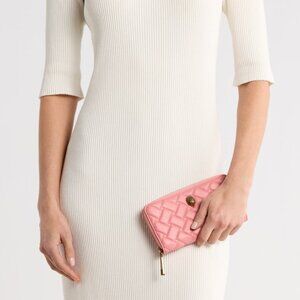 NEW Kurt Geiger London Kensington Zip Around Wallet in Pink NWT in BOX
